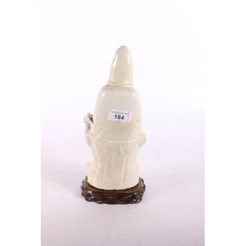 184 - Oriental Blanc de Chine porcelain figure of Guanyin, 25cm high. #465