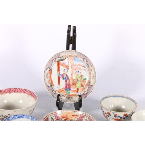 224 - Chinese 19th century, and later, tea bowls and saucers to include one of fine porcelain decorated wi... 