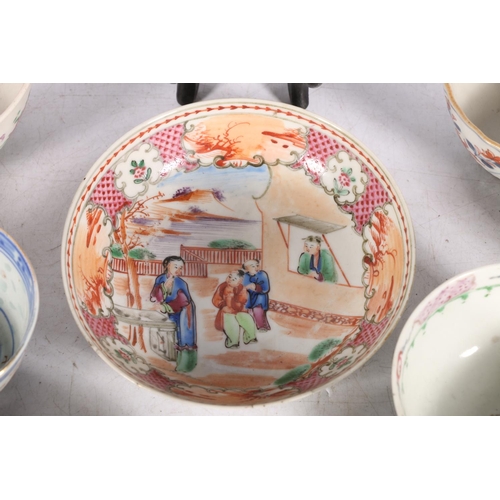 224 - Chinese 19th century, and later, tea bowls and saucers to include one of fine porcelain decorated wi... 