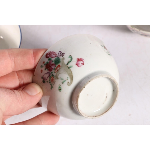 224 - Chinese 19th century, and later, tea bowls and saucers to include one of fine porcelain decorated wi... 