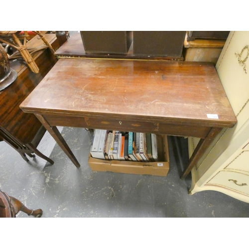 425 - Small mahogany folding card table.