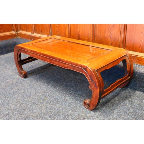 409 - Chinese rosewood opium coffee table, 92cm long.  #91