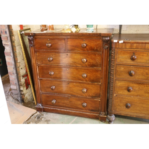 516 - Victorian mahogany chest of drawers, 121cm x 110cm x 51cm.