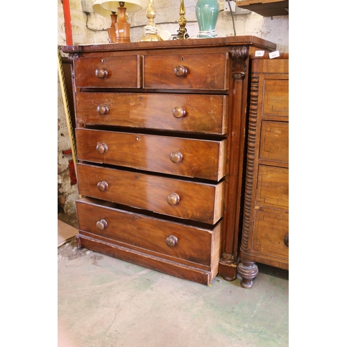 516 - Victorian mahogany chest of drawers, 121cm x 110cm x 51cm.