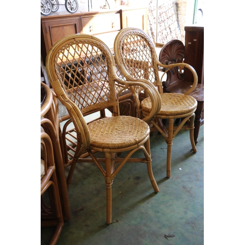 547 - Pair of bamboo conservative armchairs.