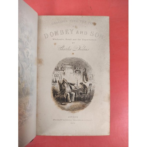 233 - DICKENS CHARLES.  Dombey & Son. Eng. frontis, title vignette & plates. Rebacked ma... 