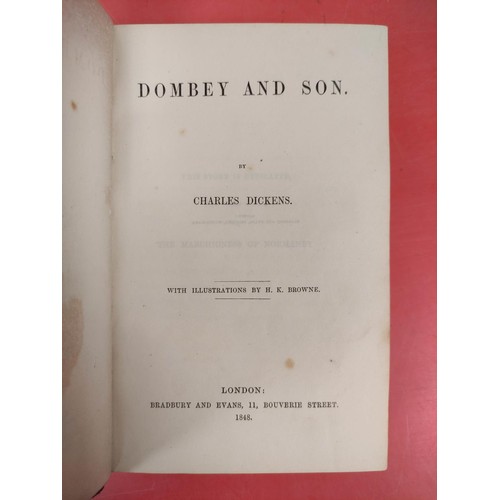 233 - DICKENS CHARLES.  Dombey & Son. Eng. frontis, title vignette & plates. Rebacked ma... 