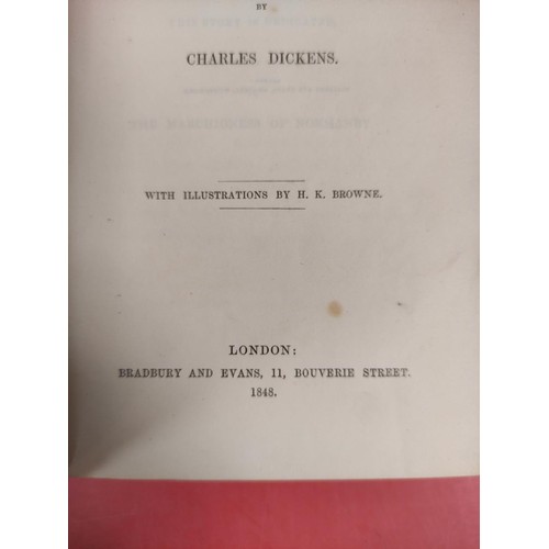 233 - DICKENS CHARLES.  Dombey & Son. Eng. frontis, title vignette & plates. Rebacked ma... 