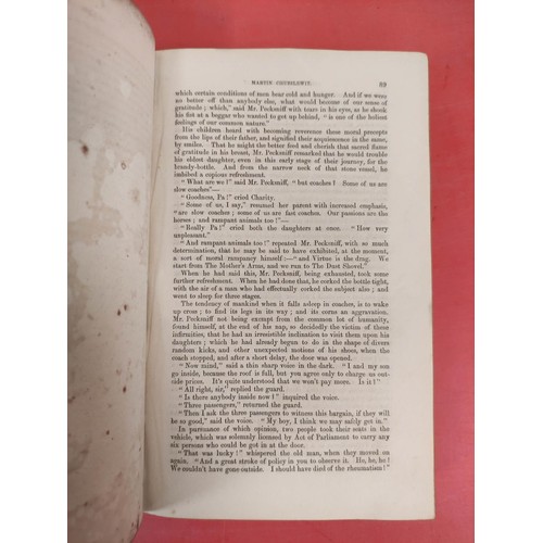 236 - DICKENS CHARLES.  Martin Chuzzlewit. Eng. frontis, title vignette (100£ on signpost)... 