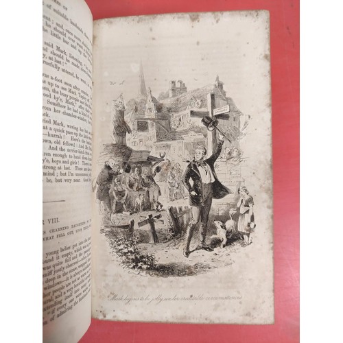 236 - DICKENS CHARLES.  Martin Chuzzlewit. Eng. frontis, title vignette (100£ on signpost)... 