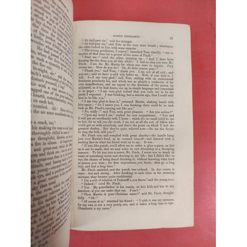 236 - DICKENS CHARLES.  Martin Chuzzlewit. Eng. frontis, title vignette (100£ on signpost)... 