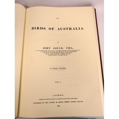 269 - GOULD JOHN.  The Birds of Australia. Fine col. plates. Large folio. Publisher's leather. Lansdowne P... 