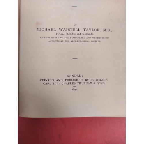 244 - TAYLOR MICHAEL W.  The Old Manorial Halls of Westmorland & Cumberland. Frontis, plates... 