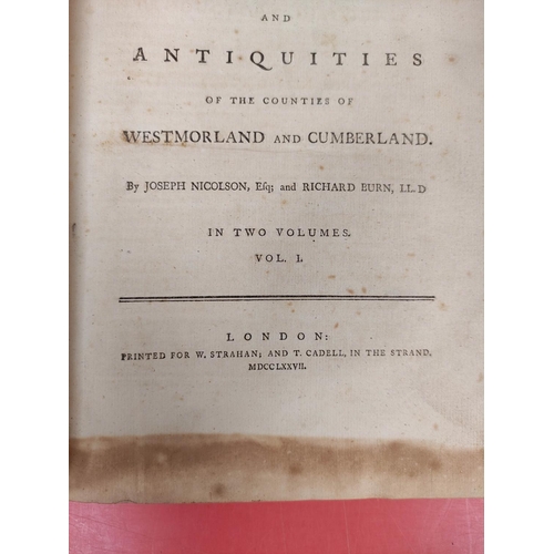 245 - NICOLSON J. & BURN R.  The History & Antiquities of the Counties of Westmorland &a... 