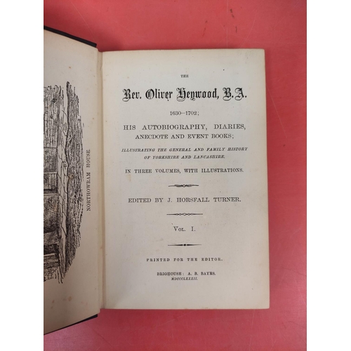 246 - HORSFALL TURNER J. (Ed).  The Rev. Oliver Heywood ... His Autobiography, Diaries, Anecdote... 