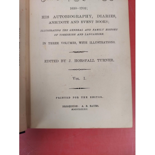 246 - HORSFALL TURNER J. (Ed).  The Rev. Oliver Heywood ... His Autobiography, Diaries, Anecdote... 