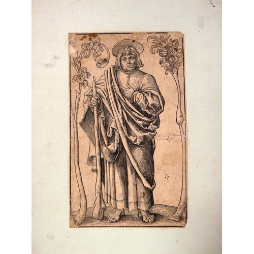 252 - Sixteenth Century German School. 6 wood engravings of St. Peter & other Apostles. Each approx. 1... 