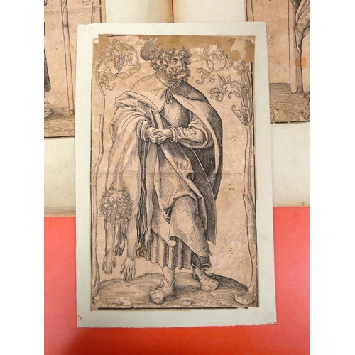 252 - Sixteenth Century German School. 6 wood engravings of St. Peter & other Apostles. Each approx. 1... 