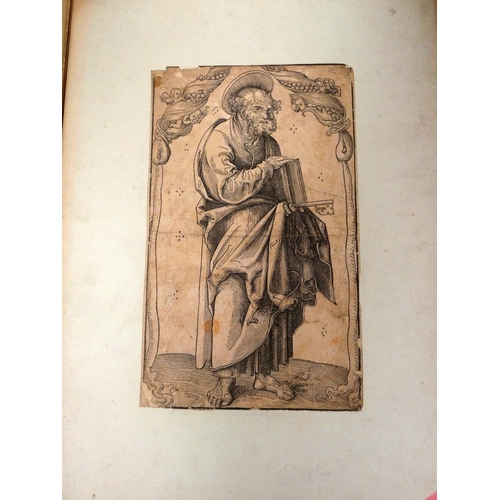 252 - Sixteenth Century German School. 6 wood engravings of St. Peter & other Apostles. Each approx. 1... 