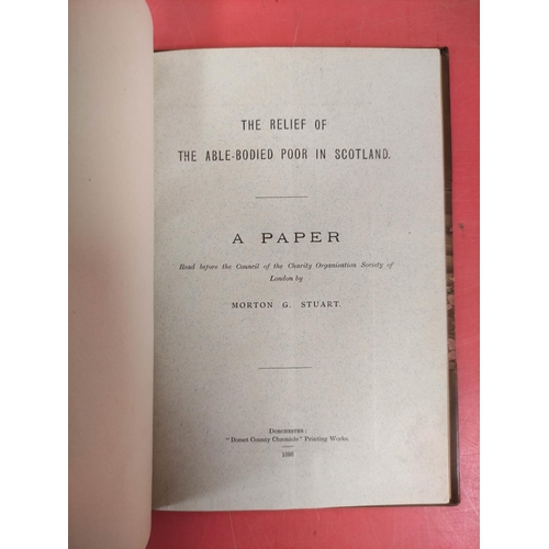 241 - STUART MORTON G.  The Relief of the Able-Bodied Poor in Scotland. 15pp. Three quarter calf... 