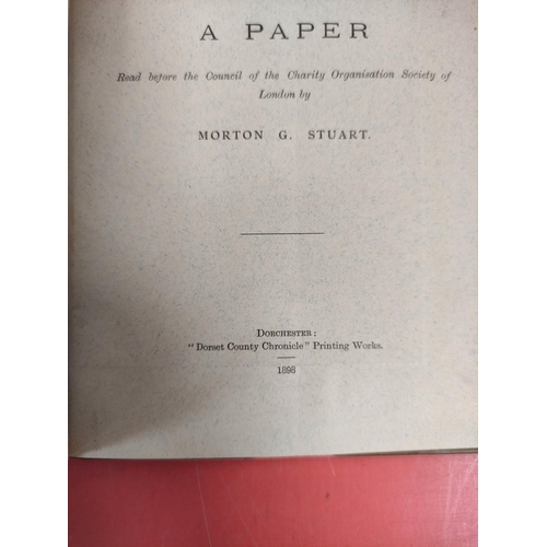 241 - STUART MORTON G.  The Relief of the Able-Bodied Poor in Scotland. 15pp. Three quarter calf... 