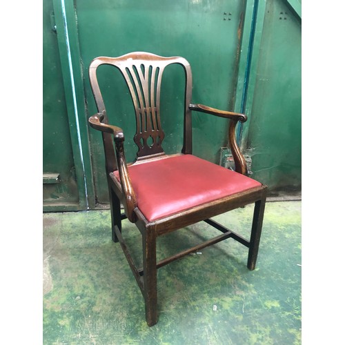 556 - 19th century mahogany open armchair.