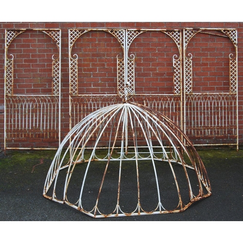 303A - Victorian-style eight-section metal gazebo, approximately 300cm high and approximately 220cm wide.