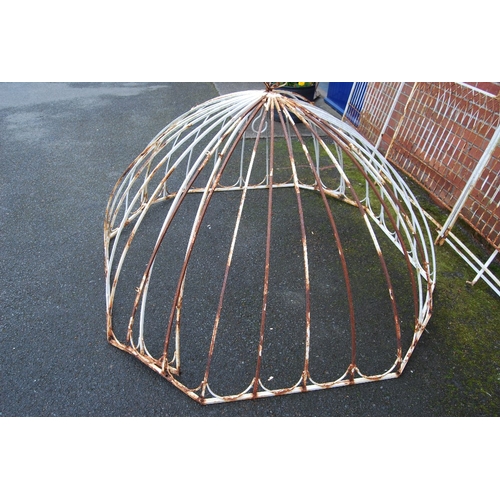 303A - Victorian-style eight-section metal gazebo, approximately 300cm high and approximately 220cm wide.