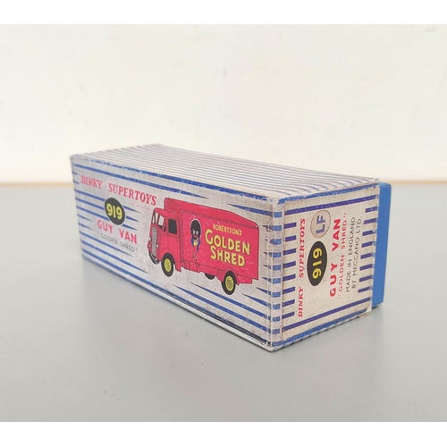 10 - Dinky Toys. Guy Van Golden Shred Robertson's delivery van comprising of red body with applied Golden... 