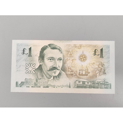 196 - Scotland. Group of banknotes to include six RBS Robert Louis Stevenson 1pound notes Uncirculated and... 