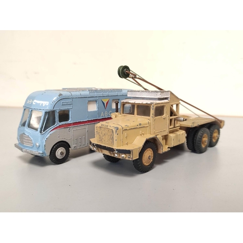 23 - Dinky Toys. Die-cast vehicles to include A.B.C TV Mobile Control Room 987, a French Camion Petrolier... 