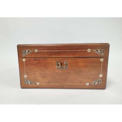 176 - Victorian rosewood gentleman`s writing box, the hinged top enclosing fitted tooled compartments, sec... 