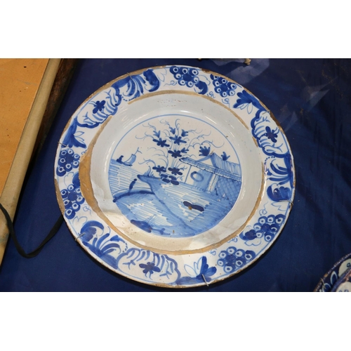 267 - Two 18th century Delft tin glazed pottery plates.  (2) #139