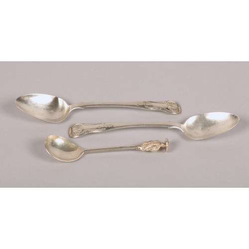 150 - Saint Andrew topped apostle spoon (Sheffield 1925), two others (Unknown maker, Edinburgh 1859) (3)