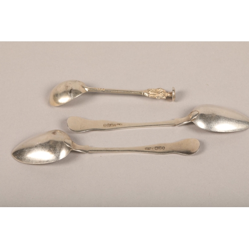 150 - Saint Andrew topped apostle spoon (Sheffield 1925), two others (Unknown maker, Edinburgh 1859) (3)