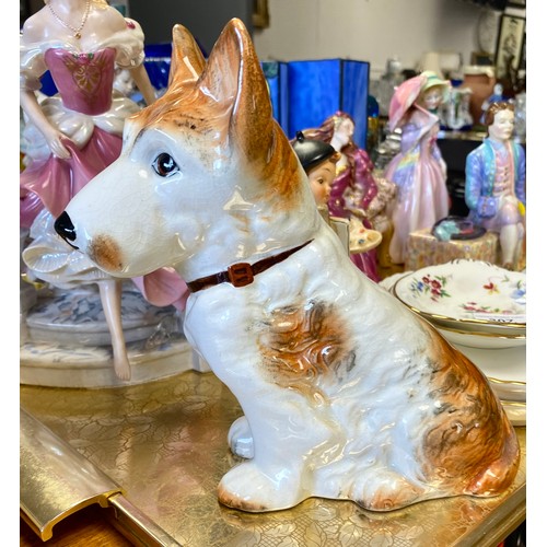 307 - Sylvac terrier dog 1207, Royal Doulton 'Miss Demure' HN 1402, Franklin Mint 'Sleeping Beauty', Parag... 