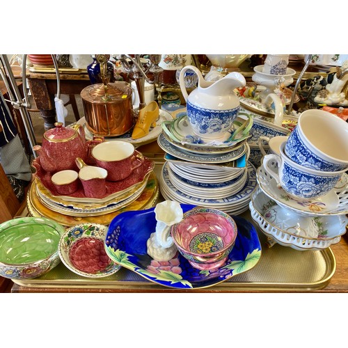 302 - Masons Blue and white part tea set, Maling ware, Hummingbird plate, Carlton ware 'Handcraft' dish.