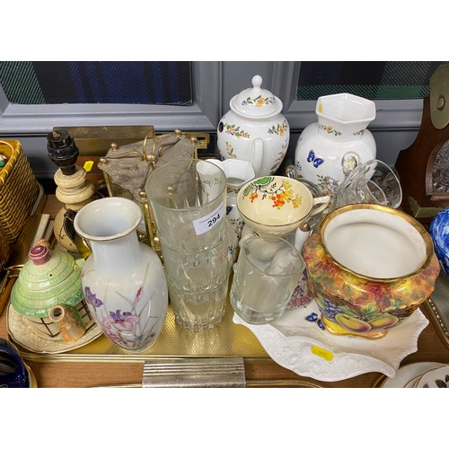 294 - Assortment of decorative ware, clocks, vases, etc