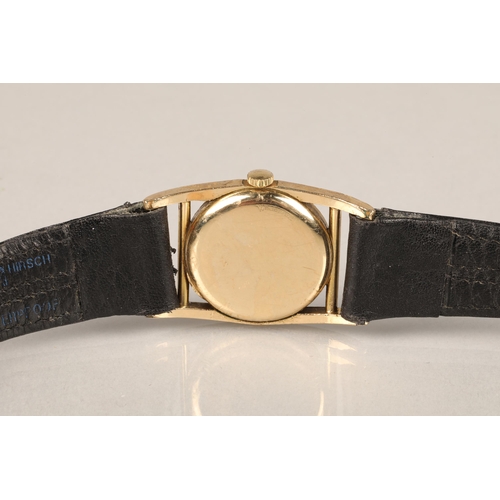 101 - 10ct gold filled Longines watch with leather strap.