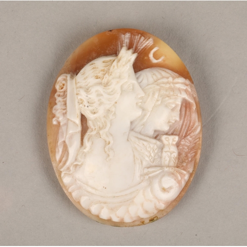 104 - Shell cameo with two figures.