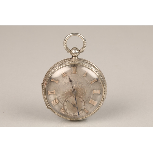 86 - Victorian gents silver pocket watch, London 1890 , total weight - 150g.