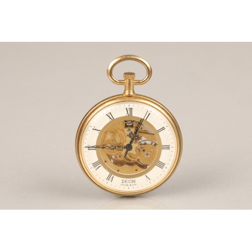 90 - Yellow metal Zeon pocket watch