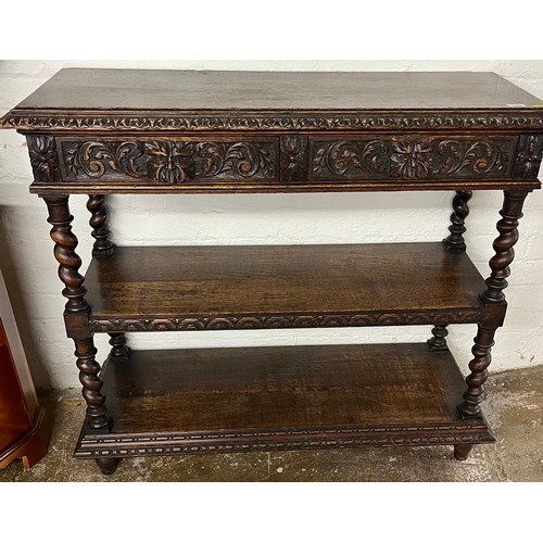 529 - 19th century carved oak Buffet sideboard with two fitted drawers. length 122cm,depth46cm,107cm high