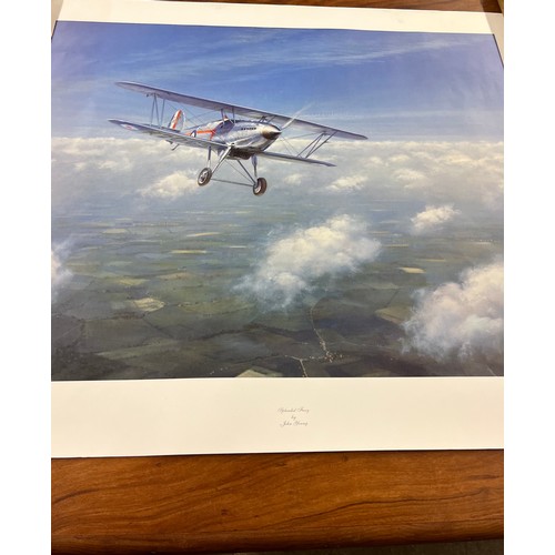 543 - Three unframed aircraft prints, including a limited edition print 