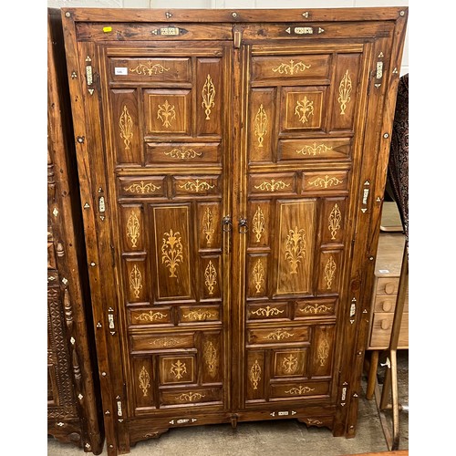 545 - Rustic African bone inlaid double cupboard178cm high , 78 cm wide