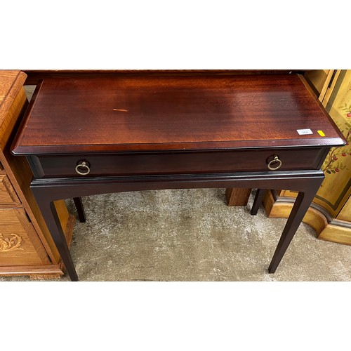 568 - Stag hall table with fitted drawer