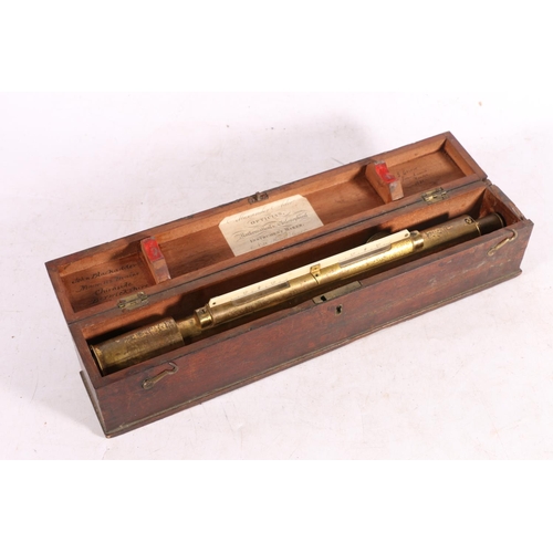 22 - Antique brass surveyor's level, in fitted box.