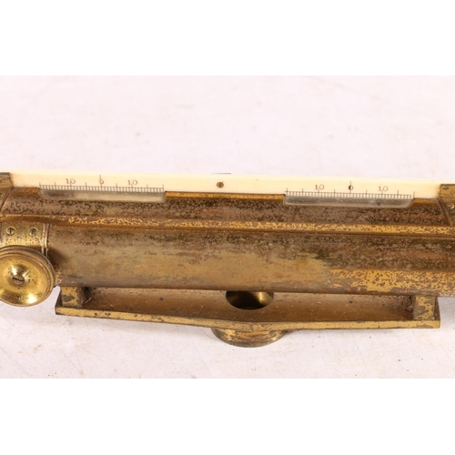 22 - Antique brass surveyor's level, in fitted box.