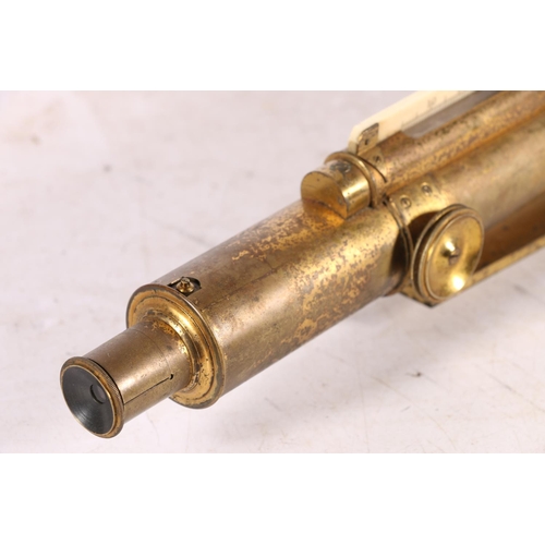 22 - Antique brass surveyor's level, in fitted box.