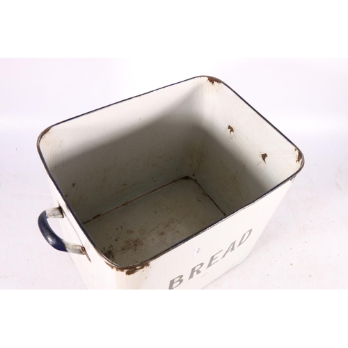 24 - Large vintage enamel bread bin, 25cm high.